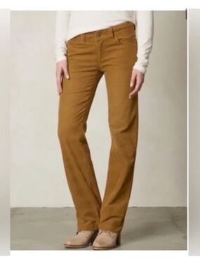 Prana Canyon Corduroy Low Rise Brown Tan Straight Leg Pants Size 8